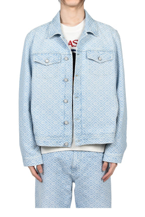 WASHED MONOGRAM DENIM JACKET / BLU