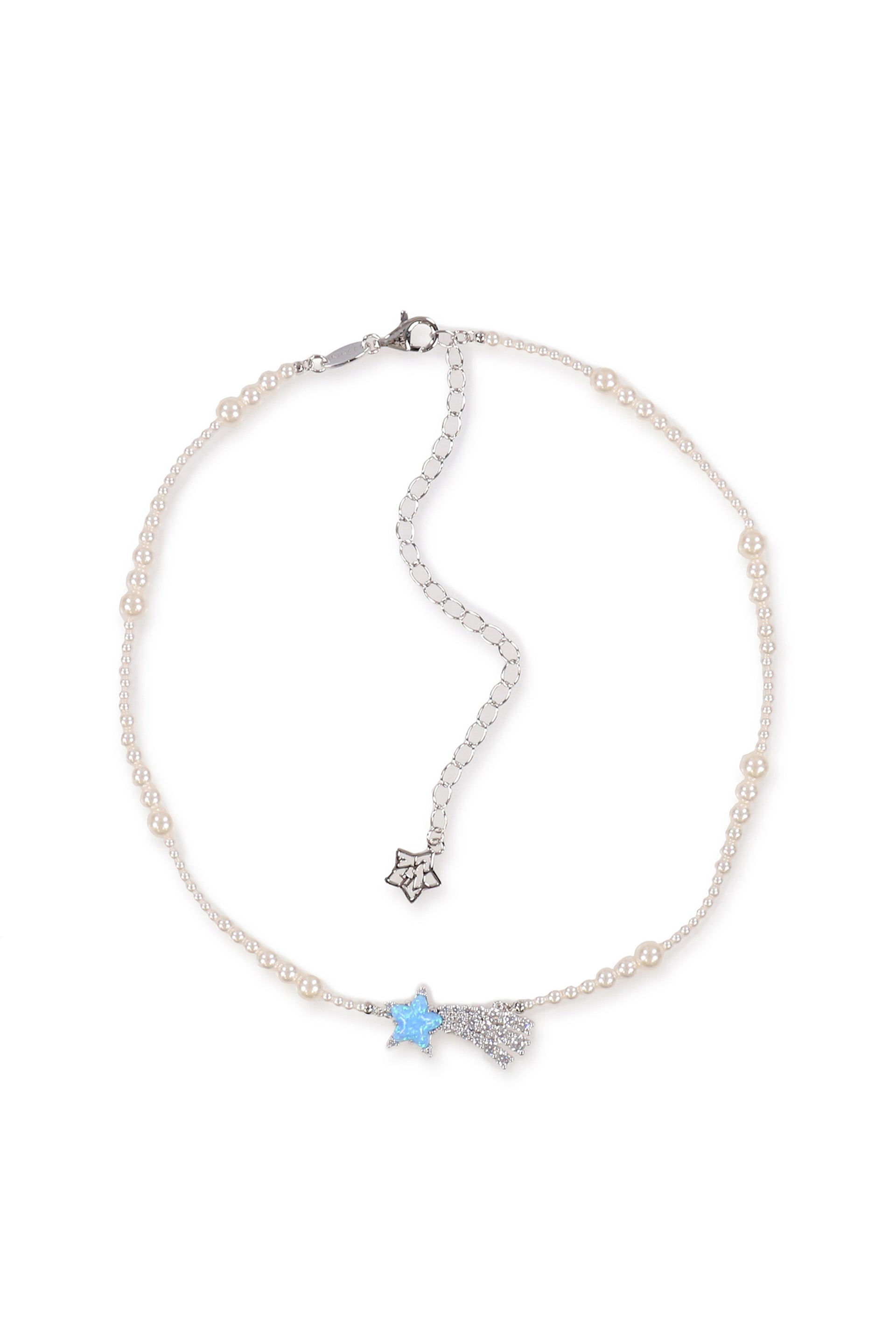 CRYSTAL METEOR PEARL NECKLACE / BLU