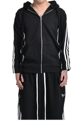 YORI SPORT JAPAN EXCLUSIVE 5 STRIPE ZIP UP / BLK