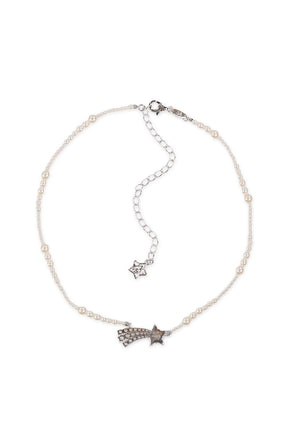 CRYSTAL METEOR PEARL NECKLACE / BLU