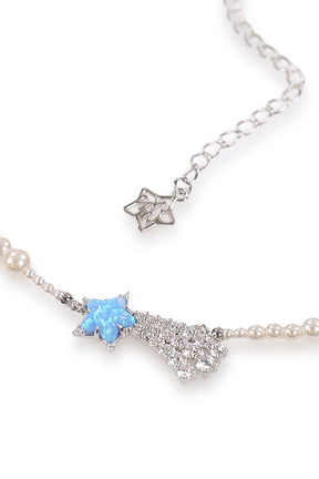 CRYSTAL METEOR PEARL NECKLACE / BLU