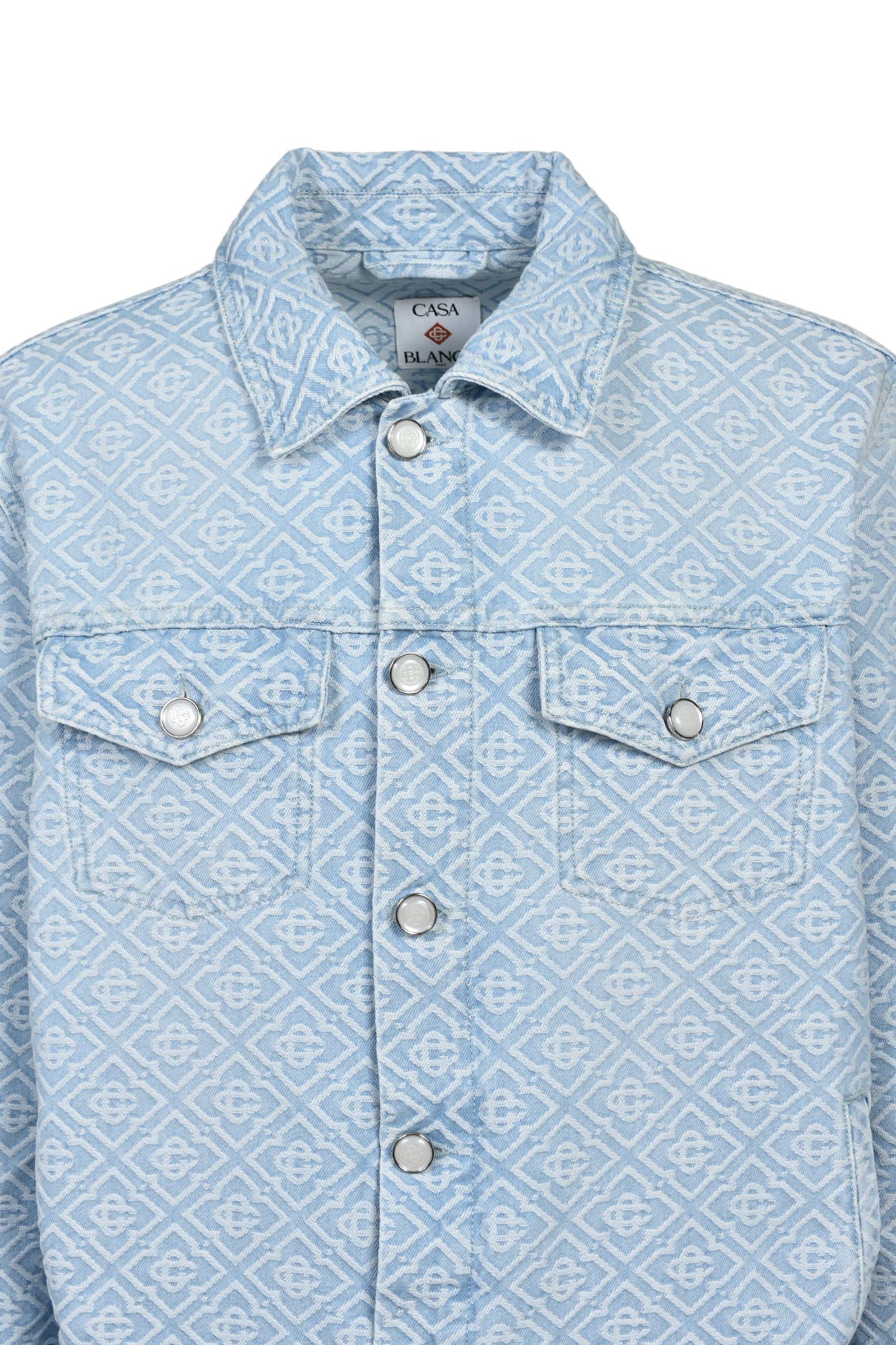 WASHED MONOGRAM DENIM JACKET / BLU