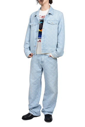 WASHED MONOGRAM DENIM JACKET / BLU