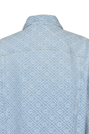 WASHED MONOGRAM DENIM JACKET / BLU