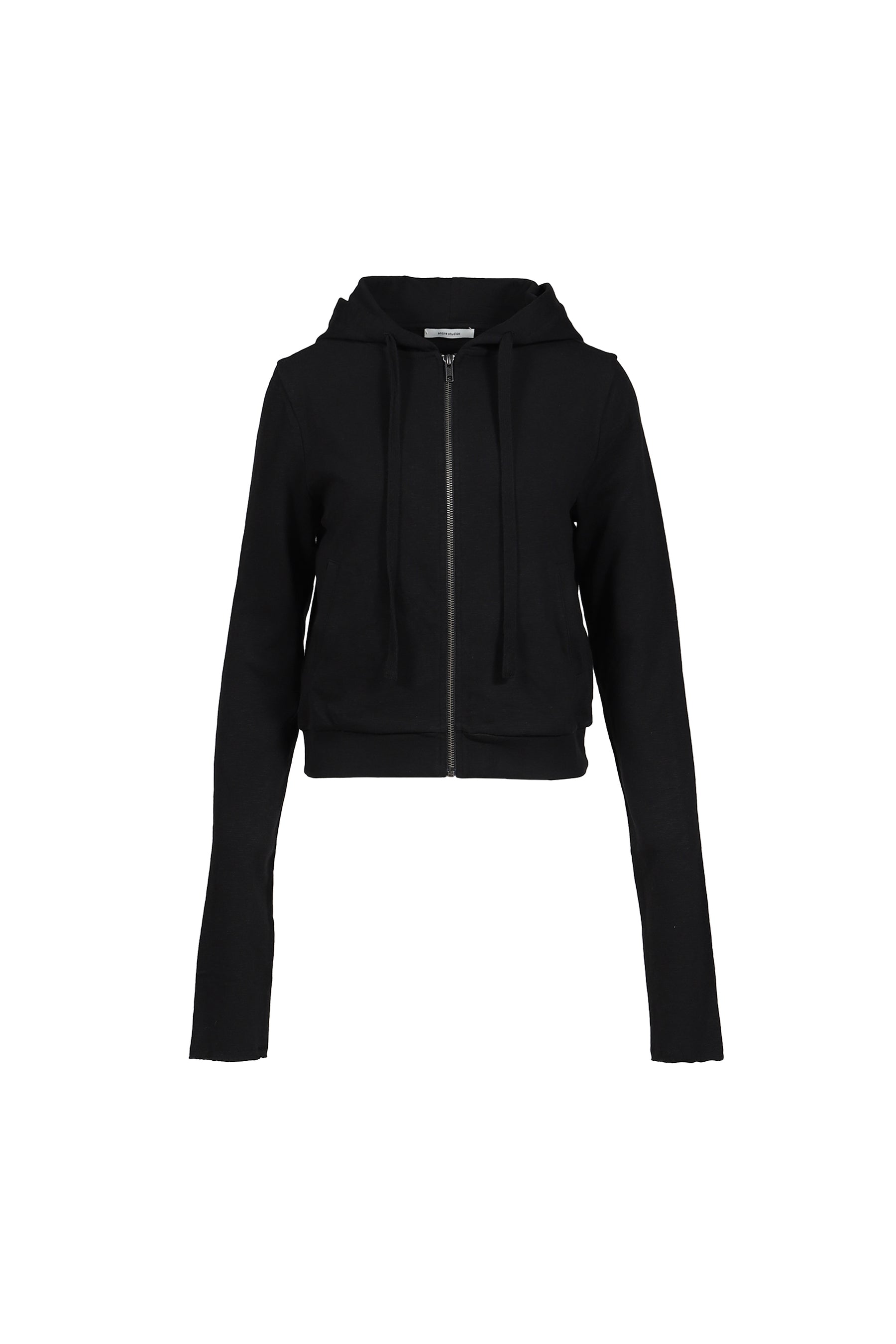 LIGHTWEIGHT CROPPED ZIP-UP / BLK