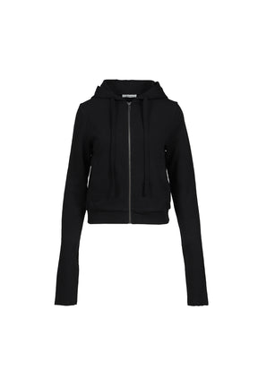 LIGHTWEIGHT CROPPED ZIP-UP / BLK
