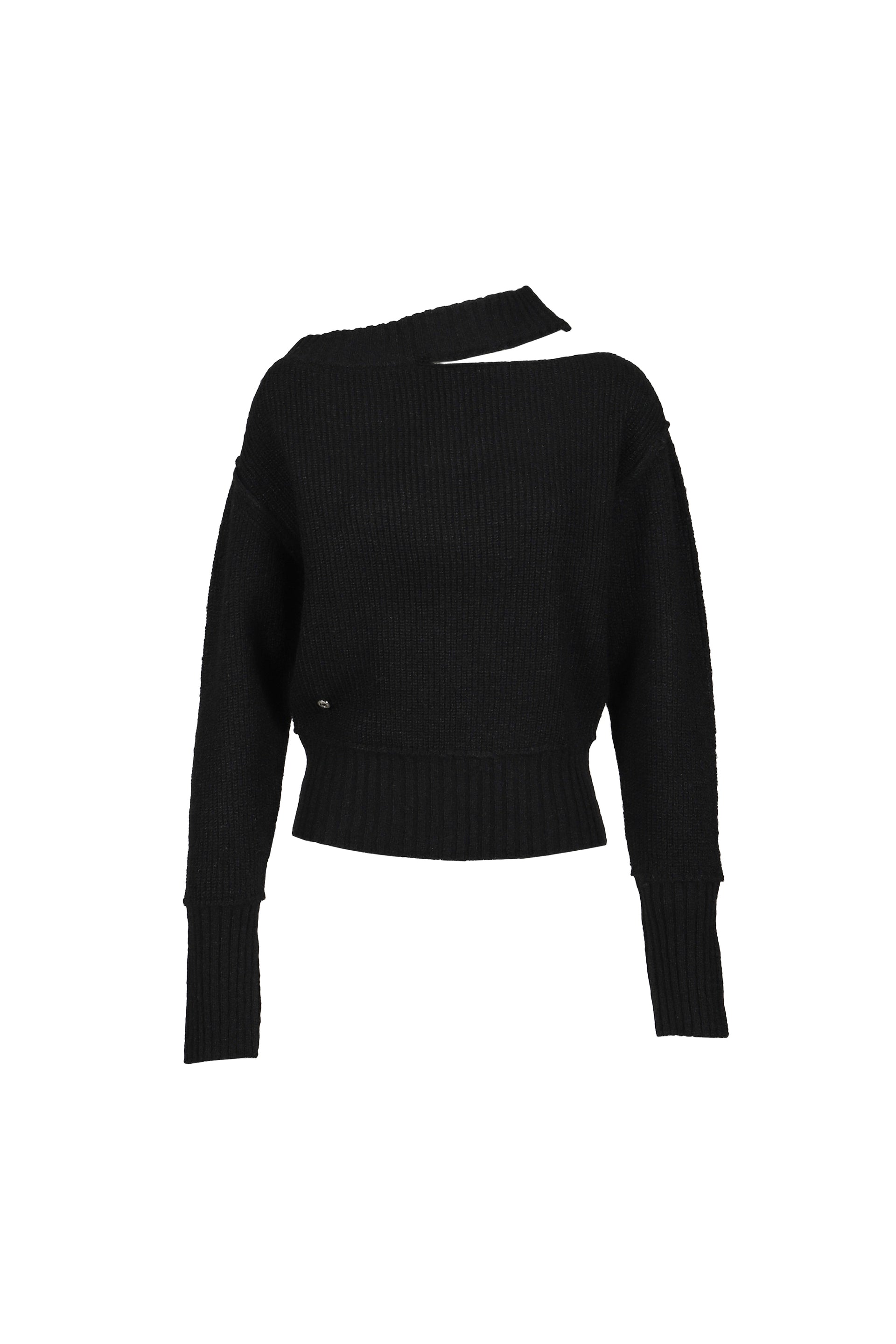 NECK CUTOUT SLIMFIT KNIT / BLK