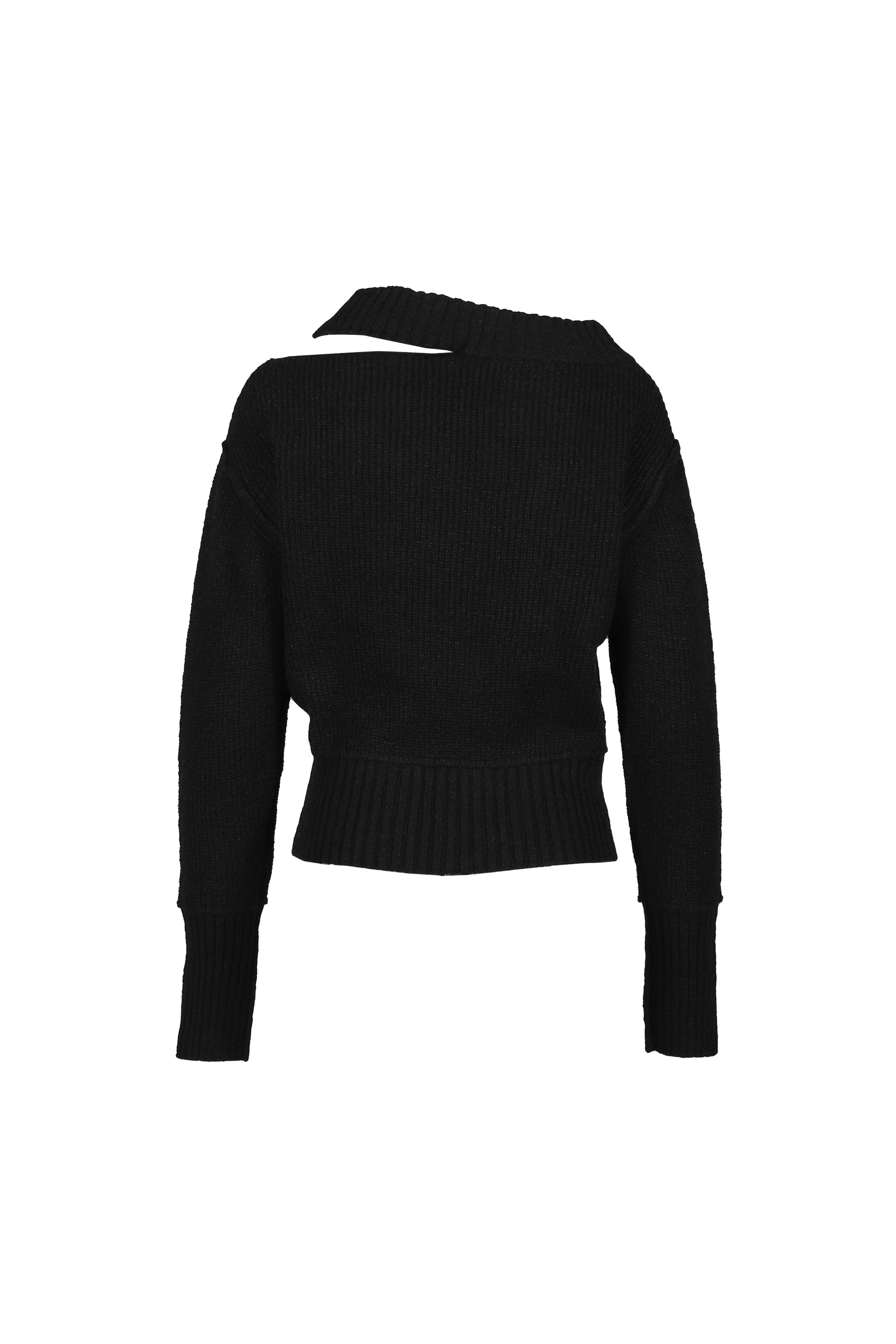 NECK CUTOUT SLIMFIT KNIT / BLK
