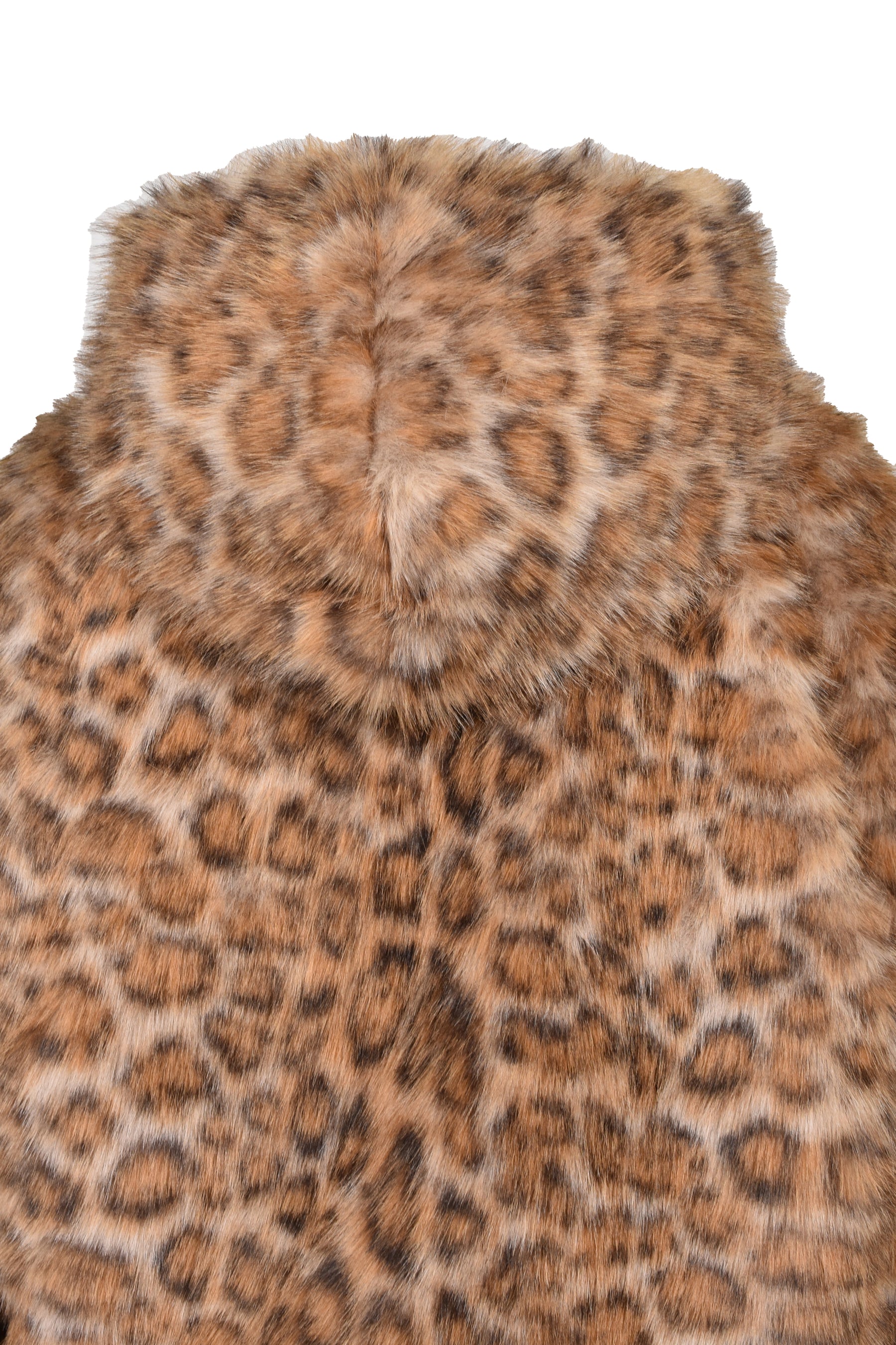 REVERSIBLE LEOPARD FUR JACKET / BLK