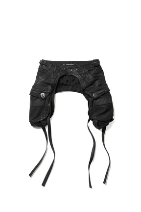 COTTON BACK SATIN GASMASK CHAPS / BLK