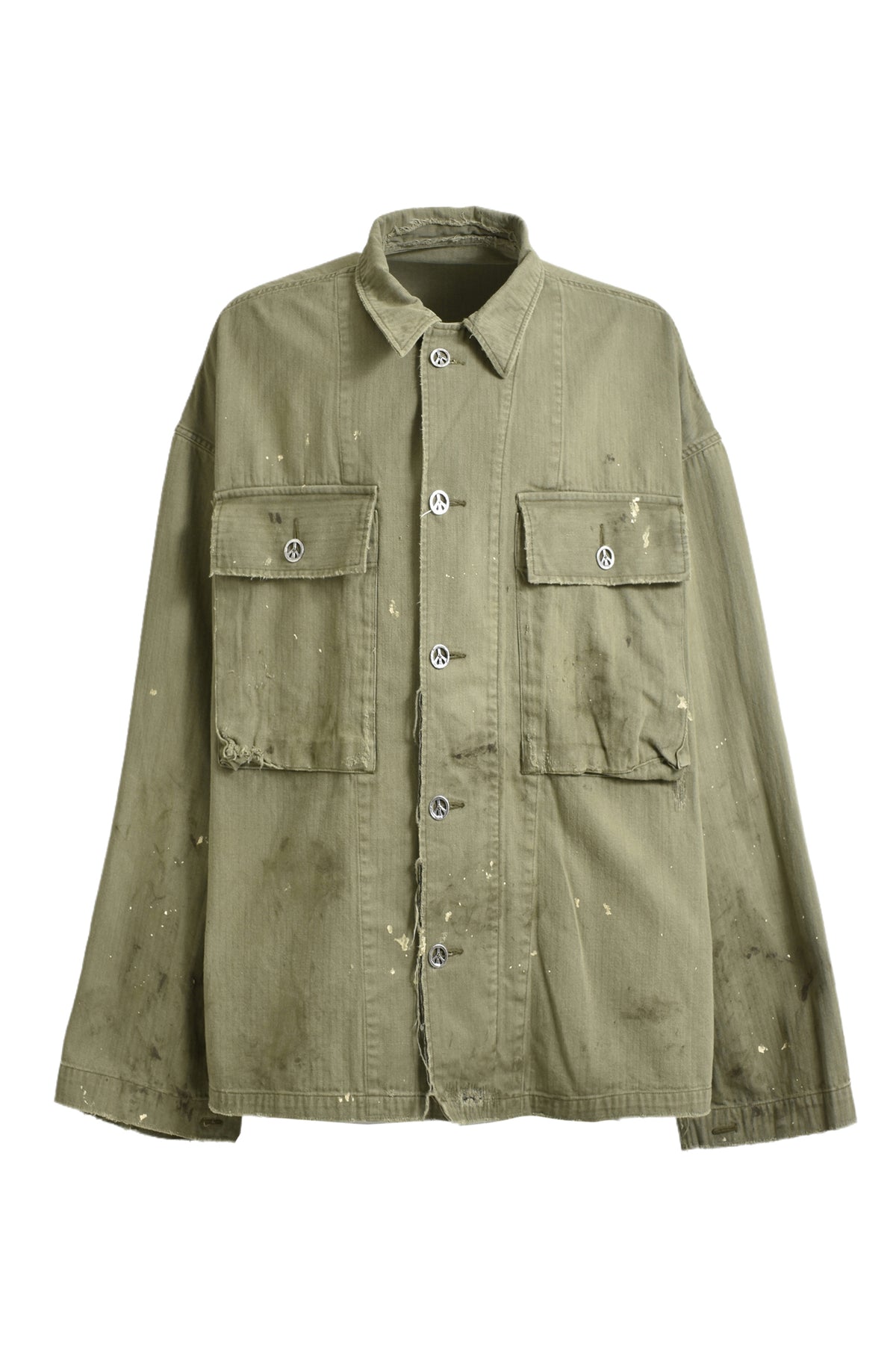 HERINGBONE SHIRT JACKET / KHA