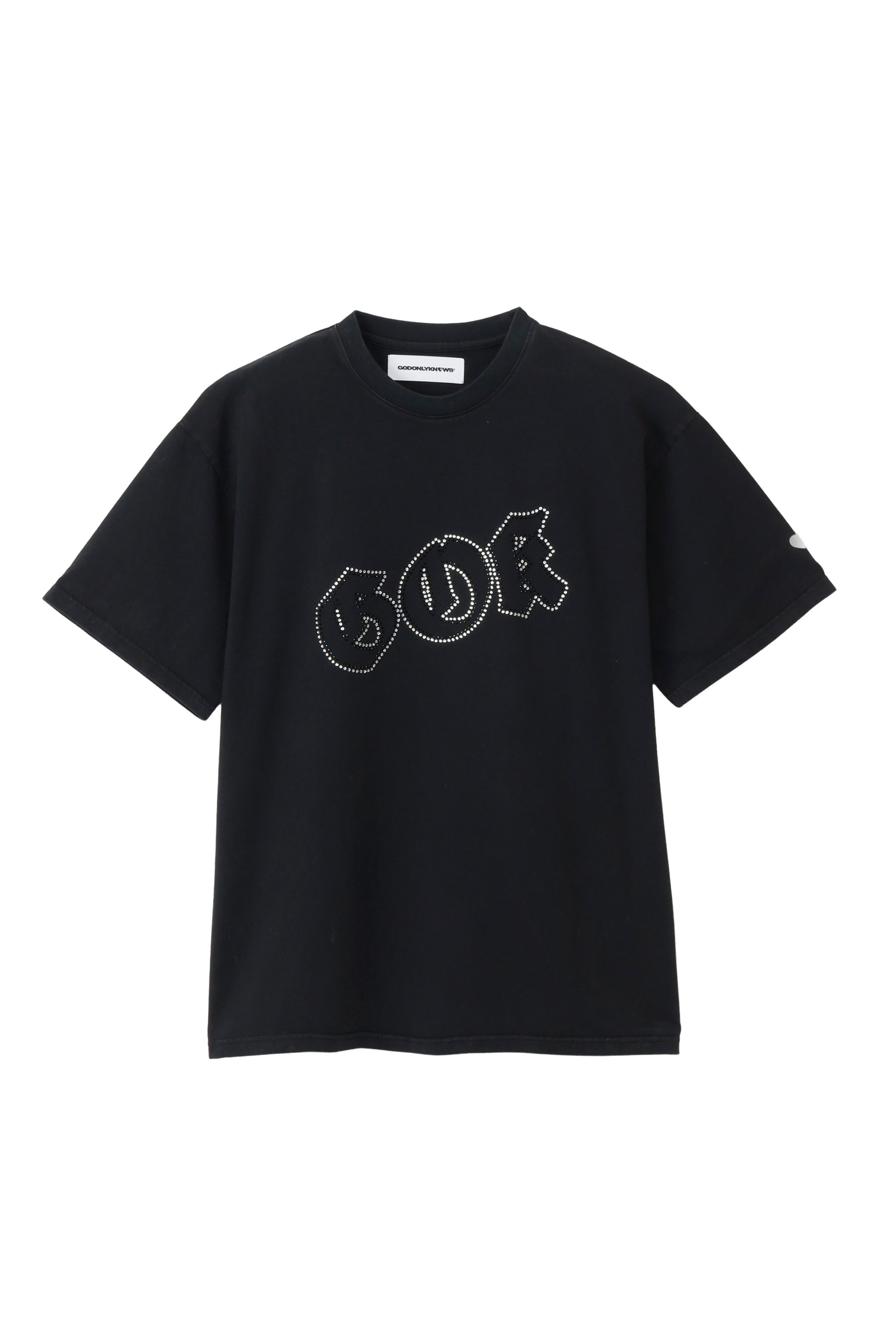 RHINE STONE TEE (EXCLUSIVE) / BLK