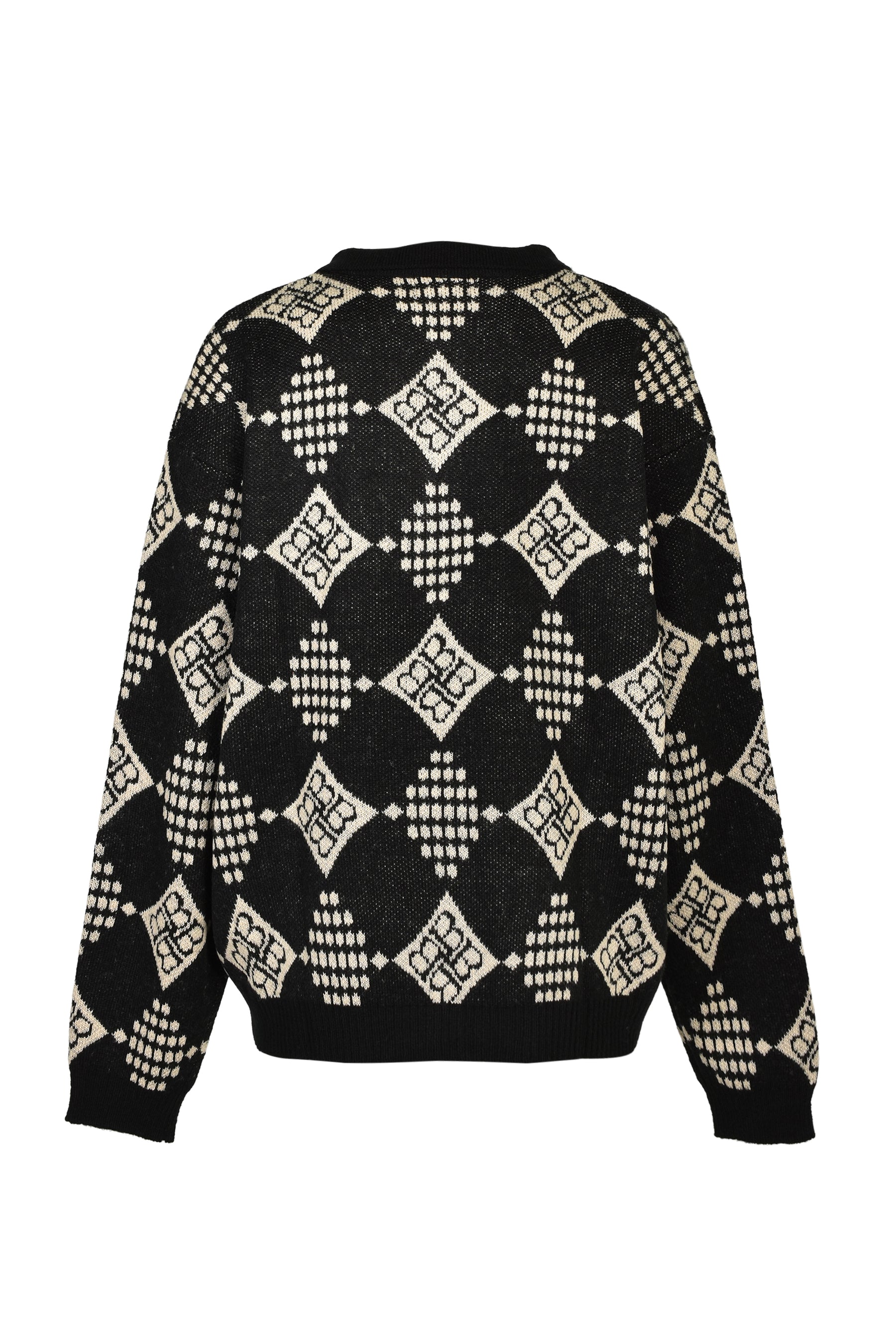 DIAMOND KNIT POLO SHIRT / BLK