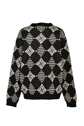 DIAMOND KNIT POLO SHIRT / BLK