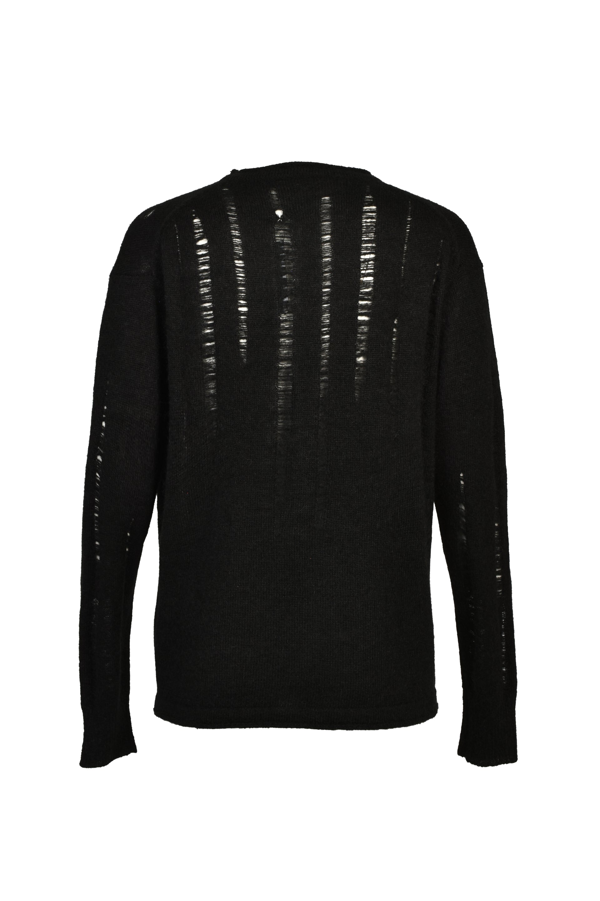 MOHAIR DAMAGE KNIT PULLOVER / BLK
