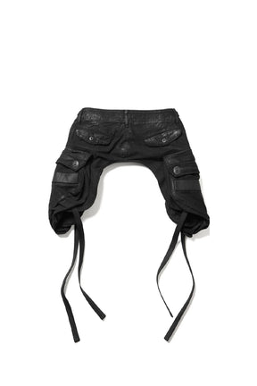 COTTON BACK SATIN GASMASK CHAPS / BLK