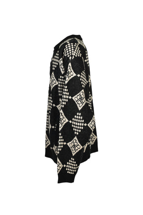 DIAMOND KNIT POLO SHIRT / BLK