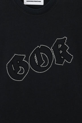 RHINE STONE TEE (EXCLUSIVE) / BLK