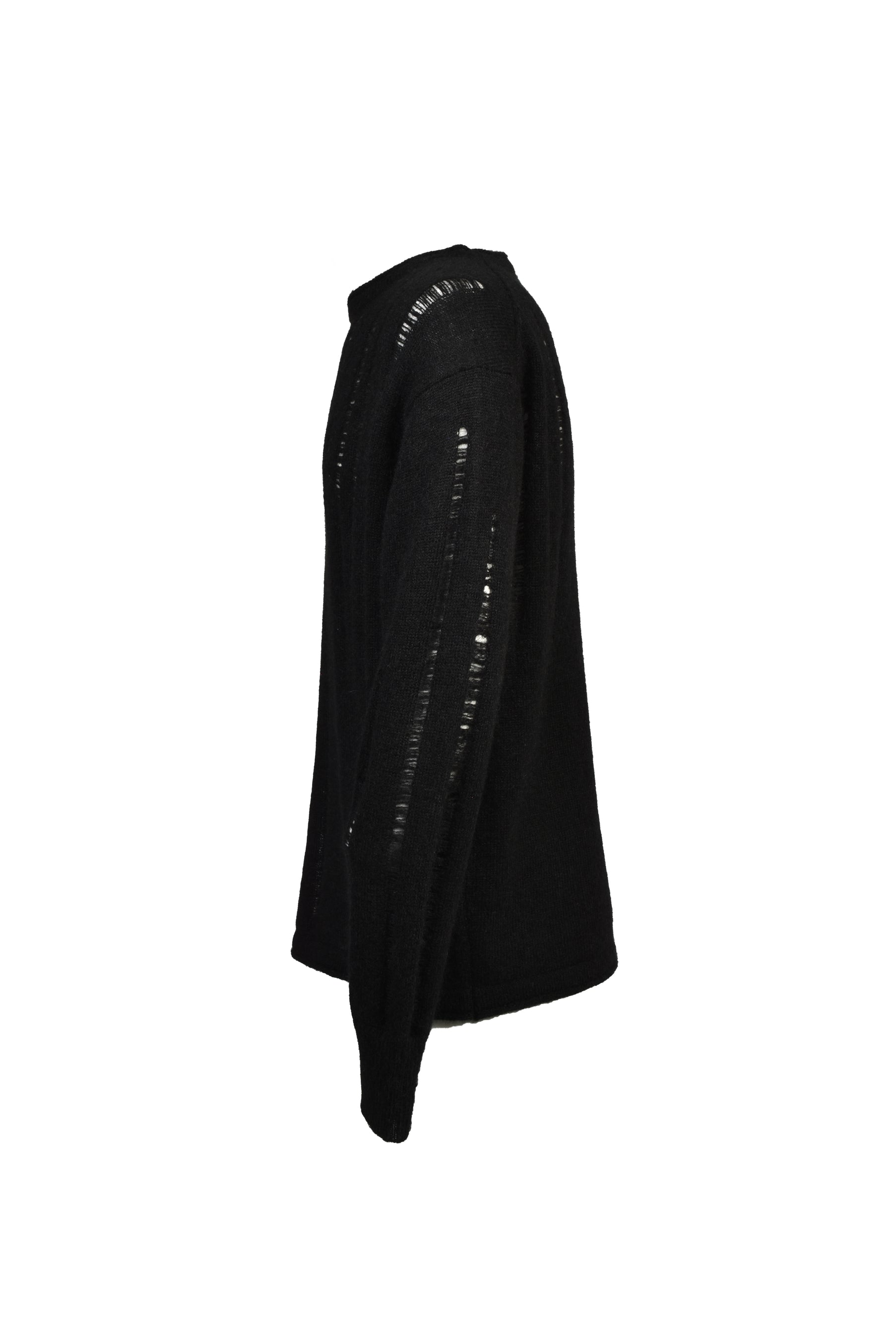 MOHAIR DAMAGE KNIT PULLOVER / BLK