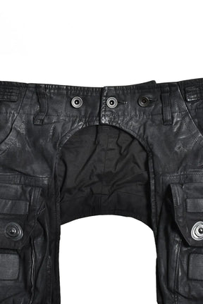 COTTON BACK SATIN GASMASK CHAPS / BLK