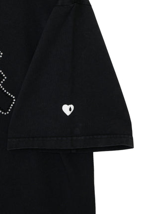 RHINE STONE TEE (EXCLUSIVE) / BLK