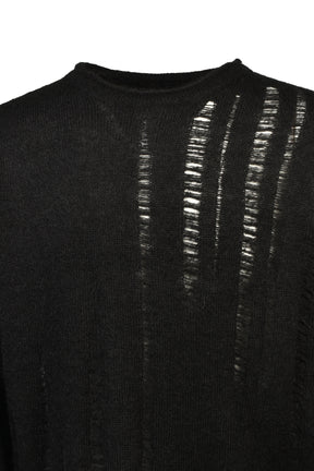 MOHAIR DAMAGE KNIT PULLOVER / BLK