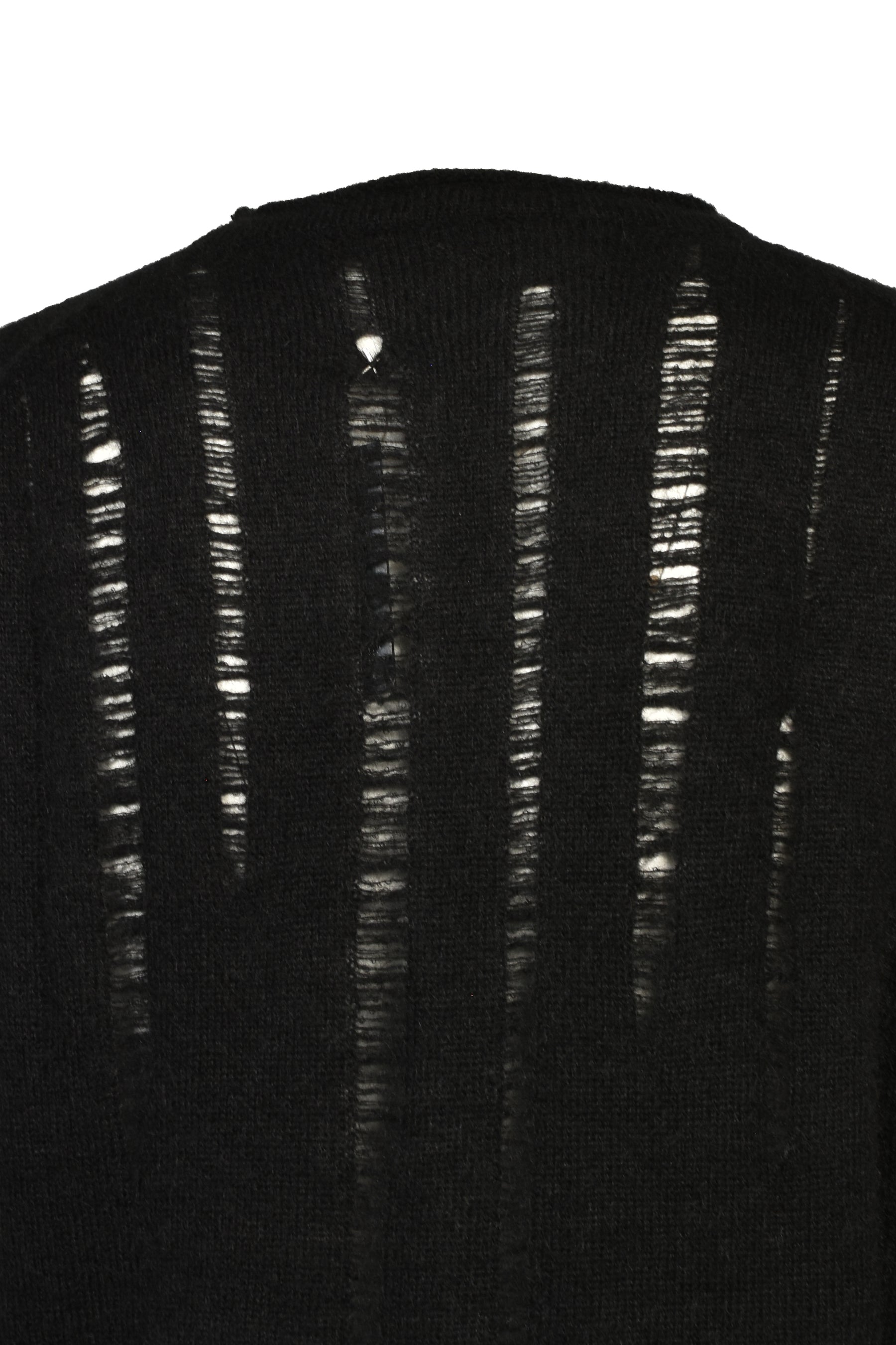 MOHAIR DAMAGE KNIT PULLOVER / BLK