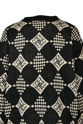 DIAMOND KNIT POLO SHIRT / BLK
