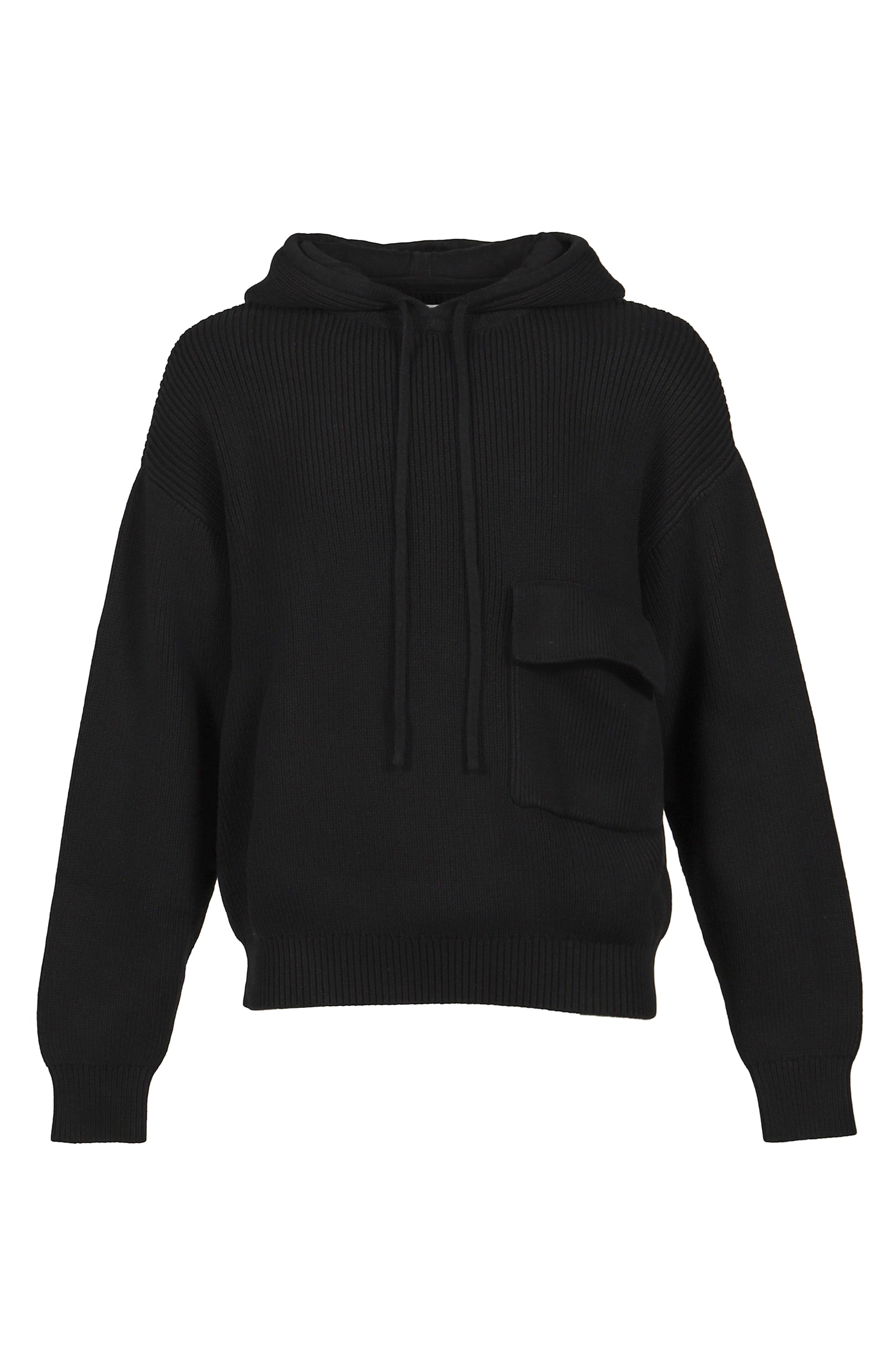 POCKET HOODED SWEATER / BLK