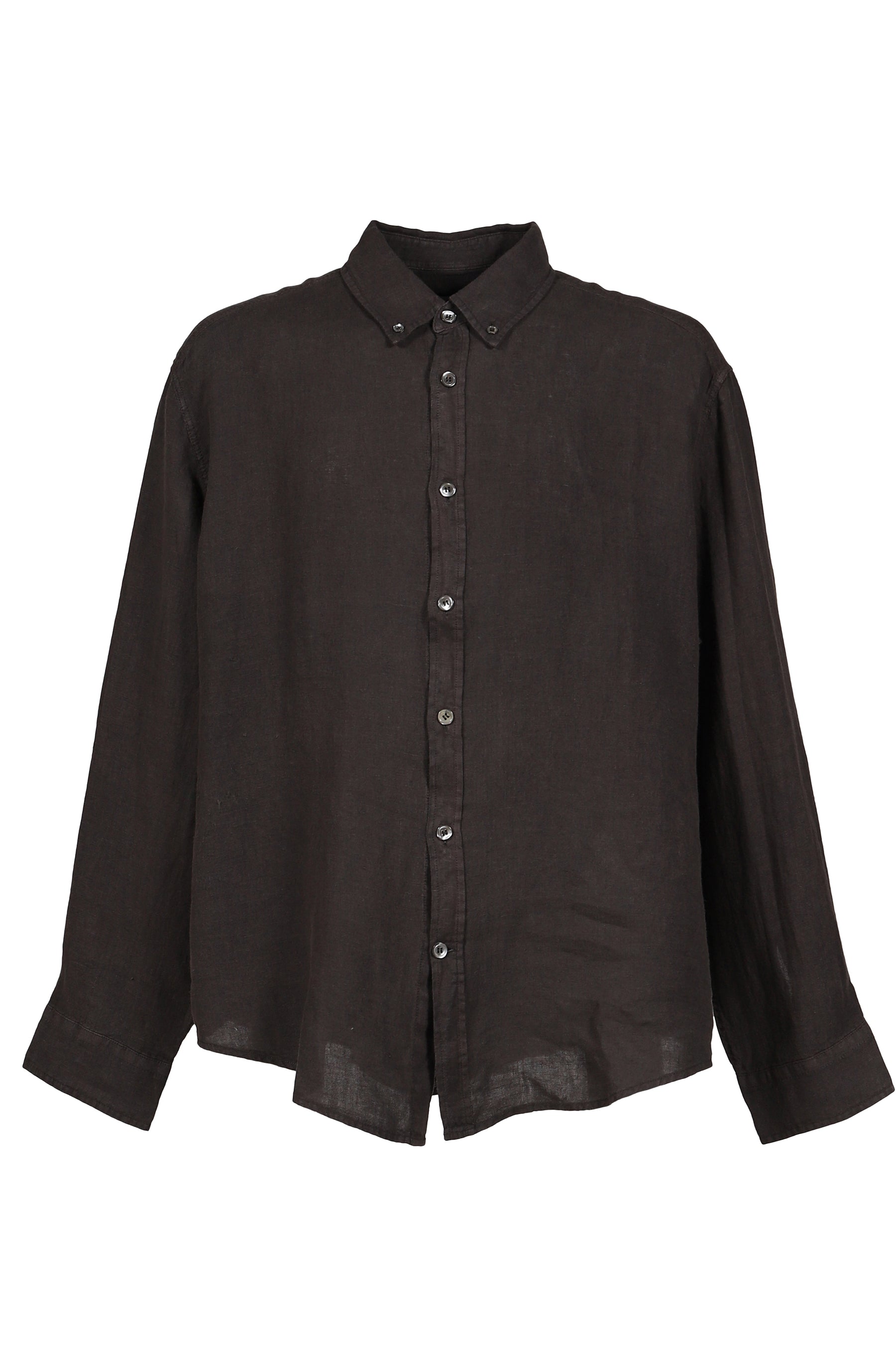 LINEN DYED OVERSIZED SHIRT / WASHED CHA