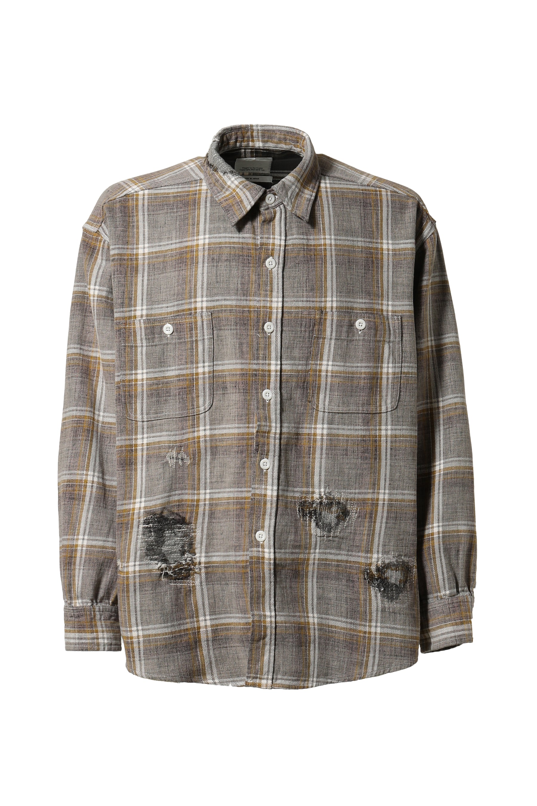 BOW WOW バウワウ FW23 REPAIR AGEING FLANNEL SHIRTS (EXCLUSIVE