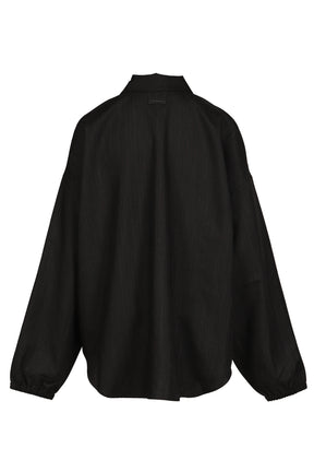ELASTIC CUFF SHIRT / BLK STRIPED