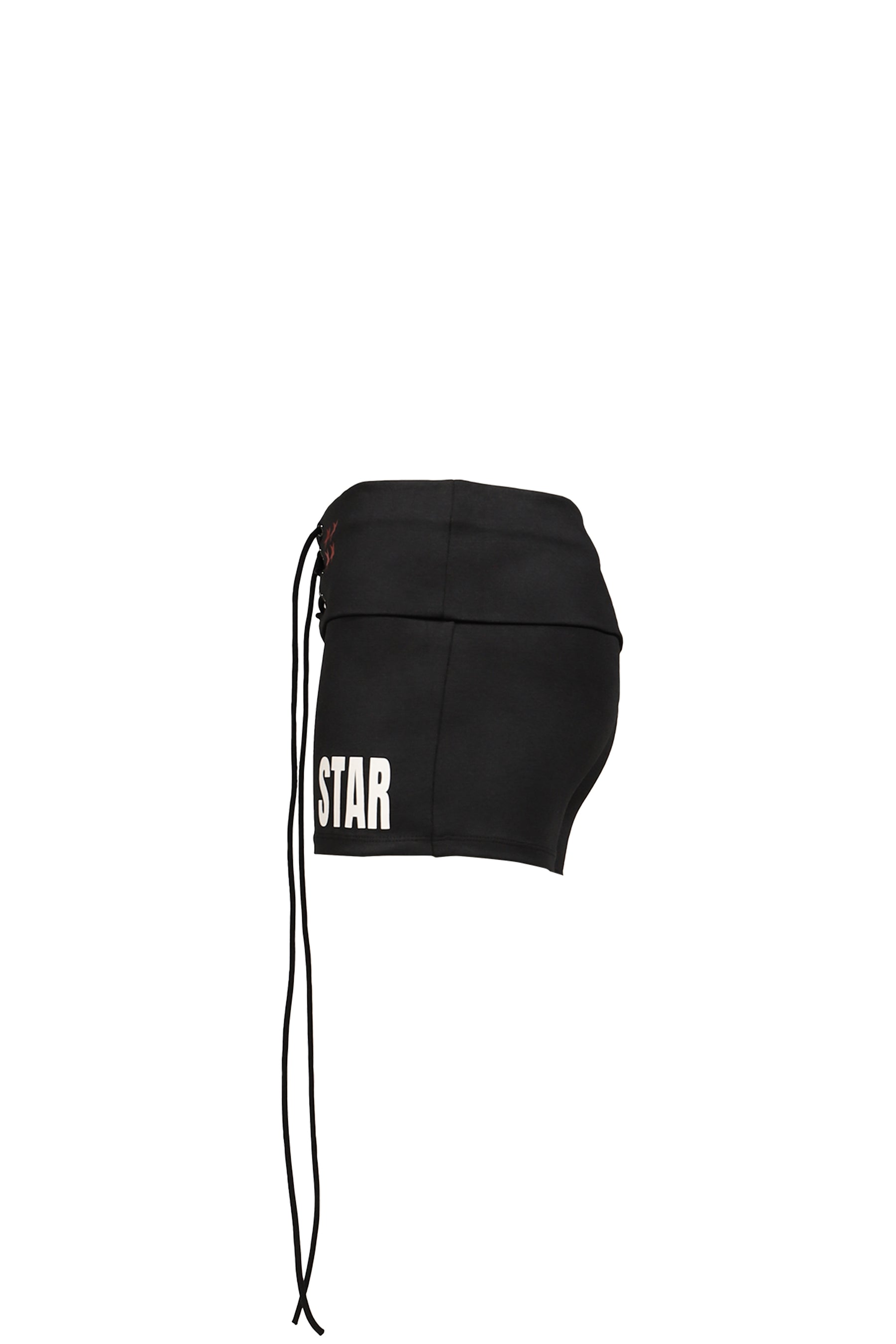 DISTRESSED PRINT DRAWSTRING ATHLETIC SHORTS / BLK