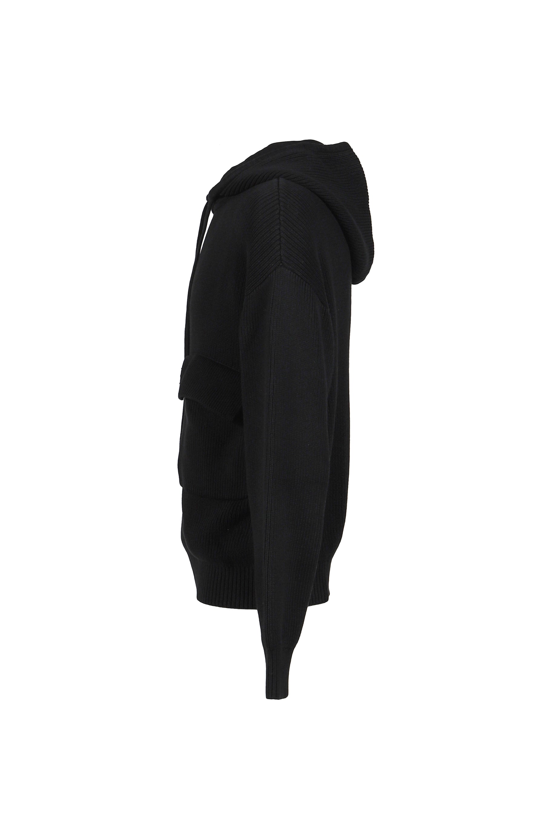 Pocket Hooded Sweater / Black