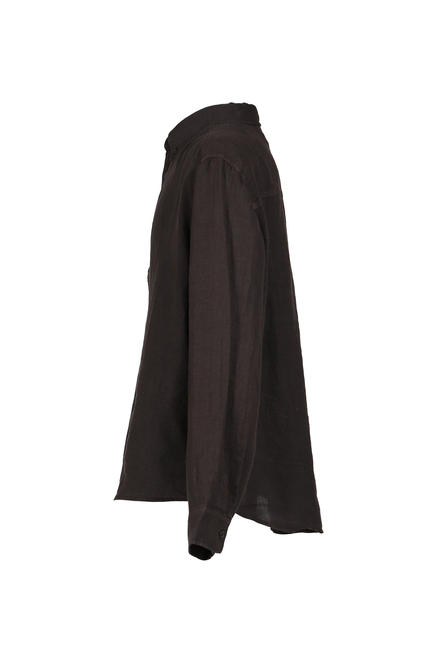 LINEN DYED OVERSIZED SHIRT / WASHED CHA