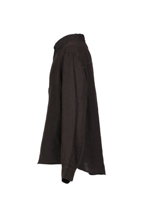 LINEN DYED OVERSIZED SHIRT / WASHED CHA