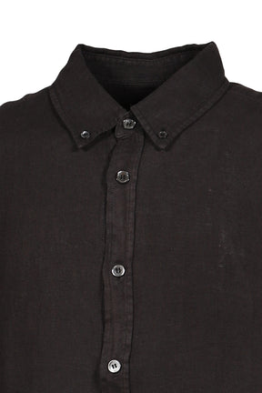 LINEN DYED OVERSIZED SHIRT / WASHED CHA