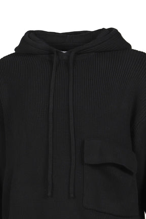 Pocket Hooded Sweater / Black