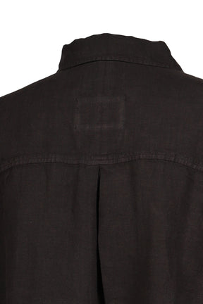LINEN DYED OVERSIZED SHIRT / WASHED CHA