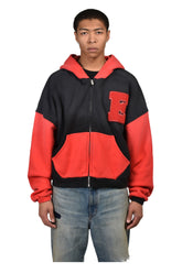 UNISEX VARSITY HOODIE KNIT / BLK RED