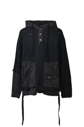 D.HYGEN DENIM OVERSIZED HOODIE / BLK