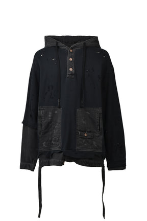 D.HYGEN DENIM OVERSIZED HOODIE / BLK