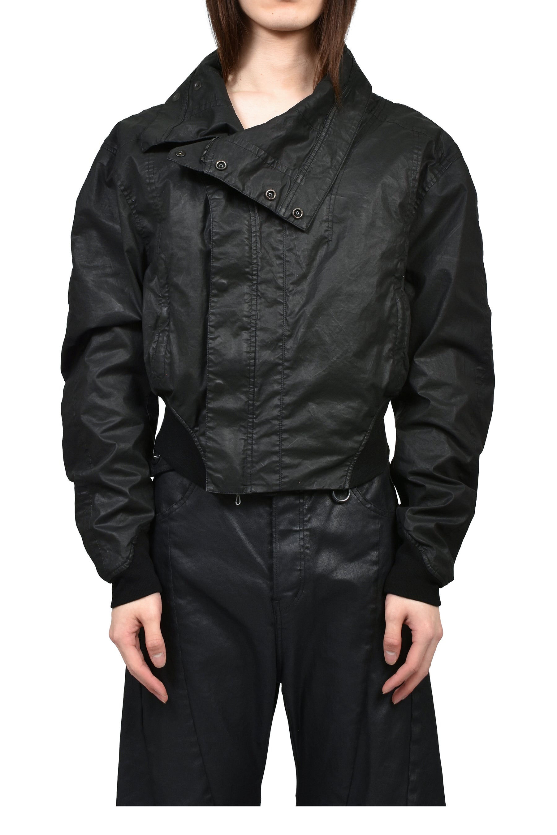 COATED CLOTH BLOUSON / BLK