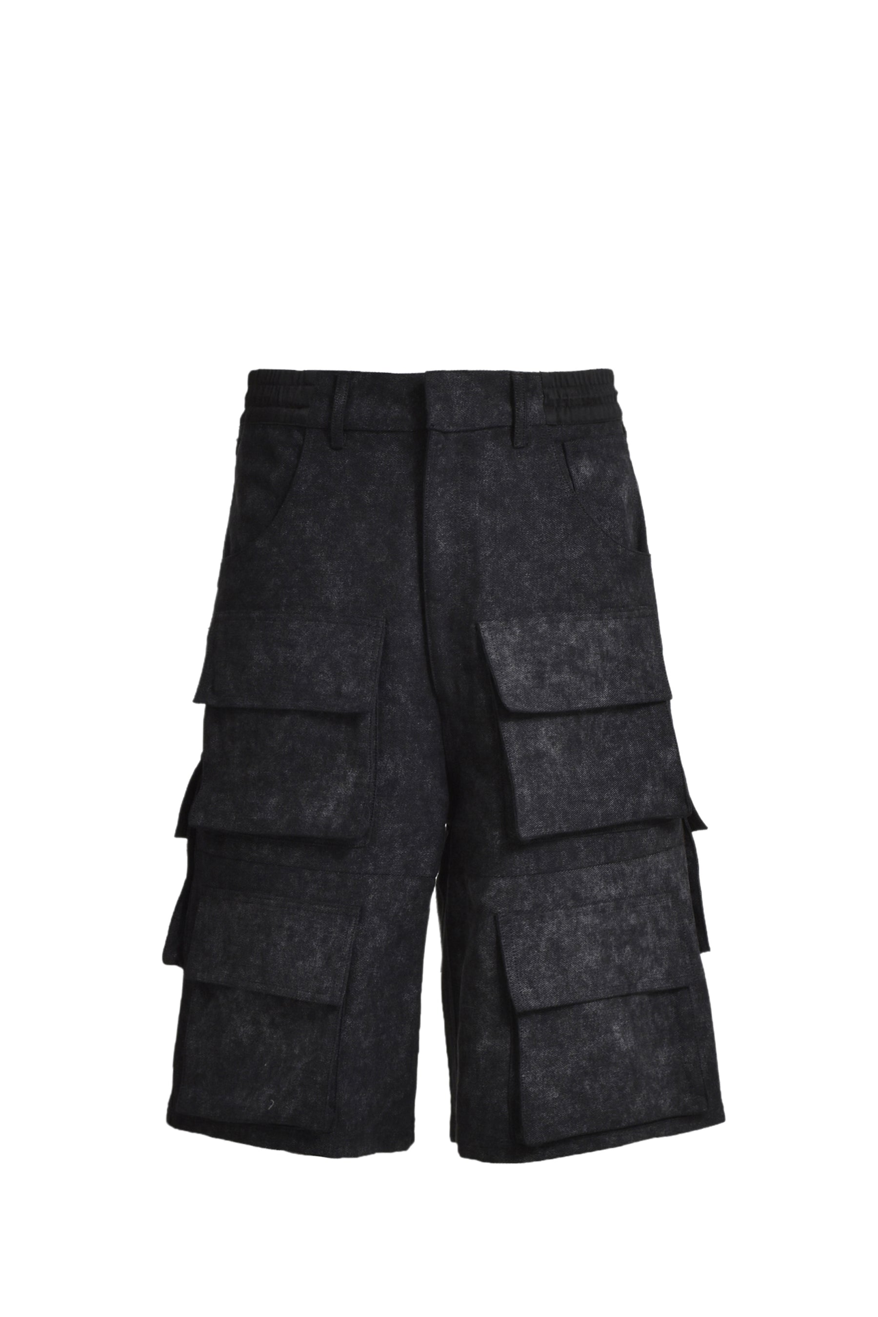 DIRTY CANVAS CARGO JORTS / BLK