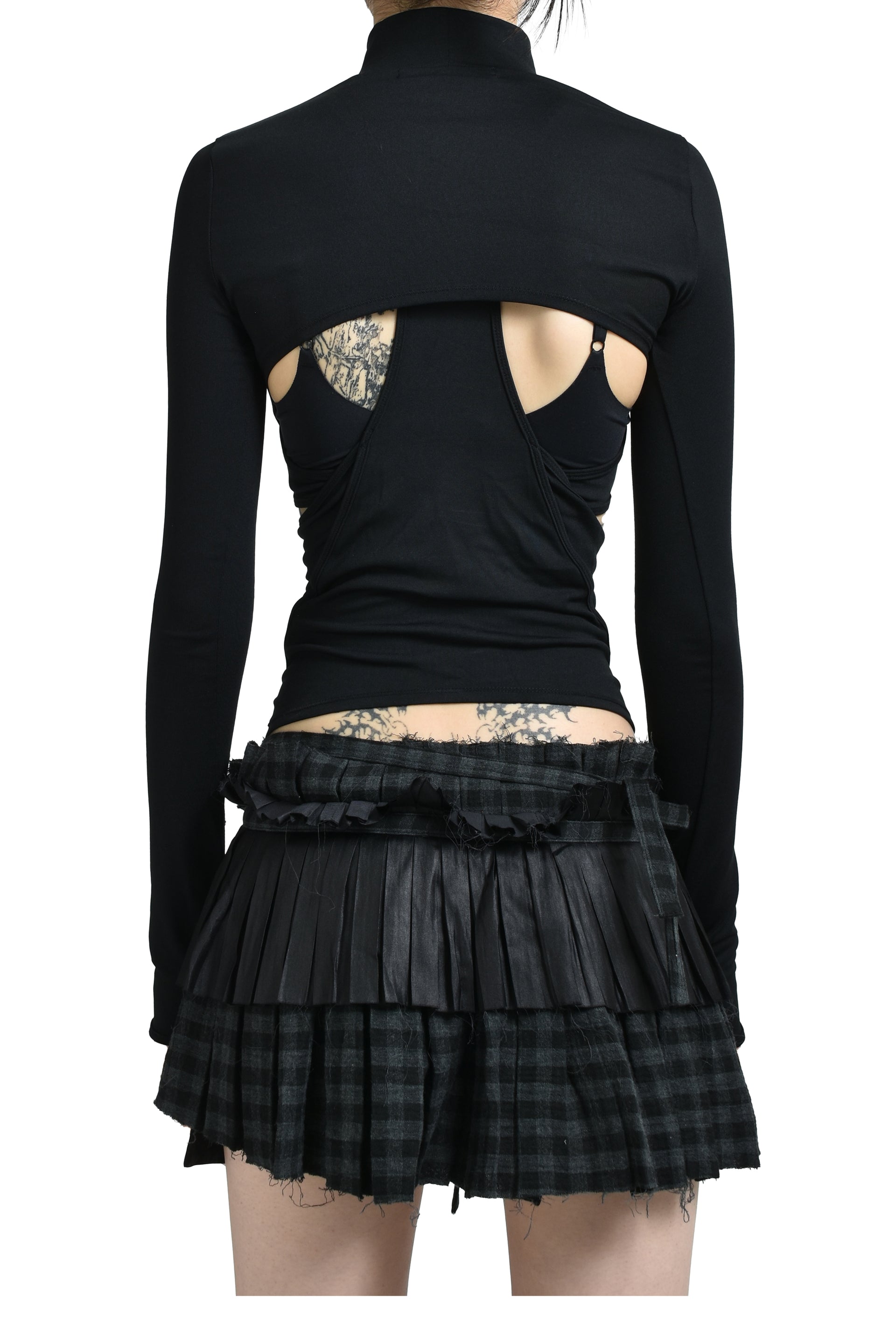 DOUBLE LAYER CROP TOP / BLK