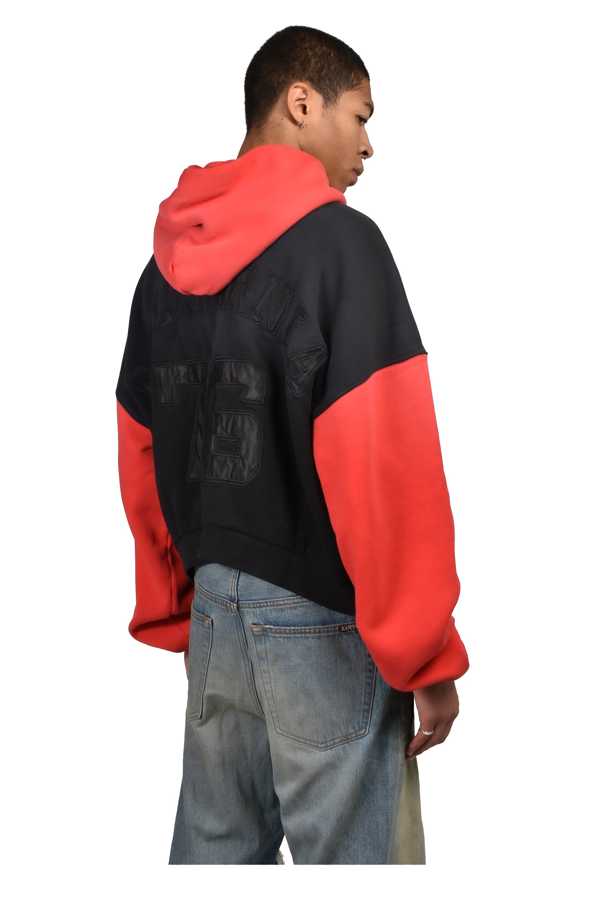 UNISEX VARSITY HOODIE KNIT / BLK RED