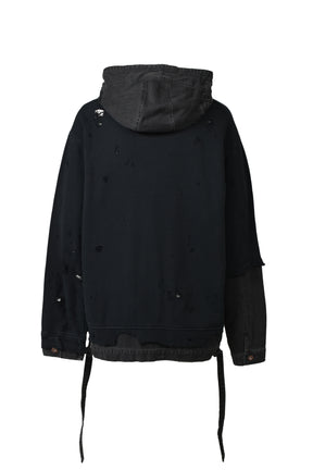 D.HYGEN DENIM OVERSIZED HOODIE / BLK