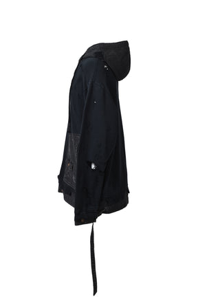 D.HYGEN DENIM OVERSIZED HOODIE / BLK