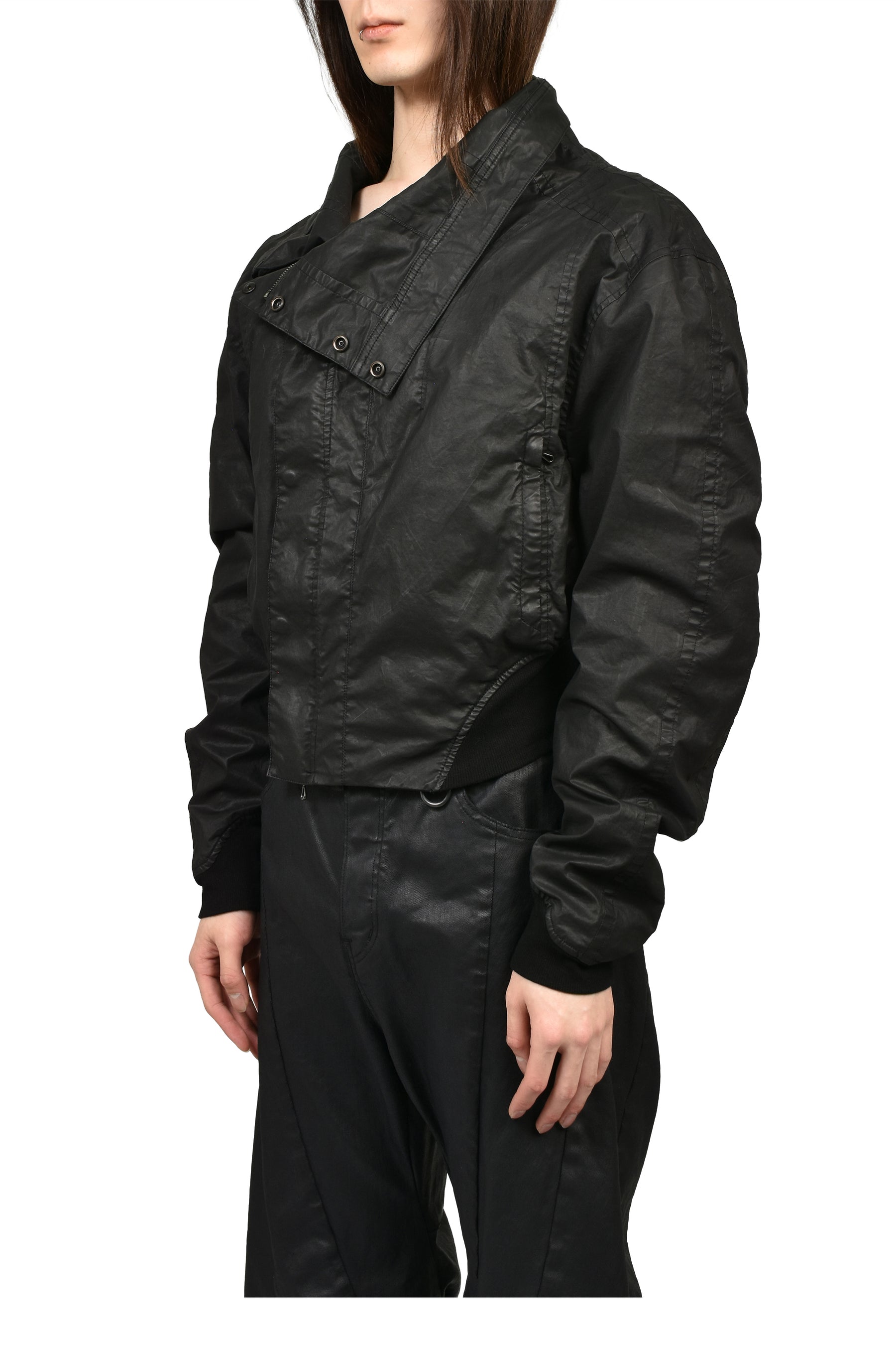 COATED CLOTH BLOUSON / BLK