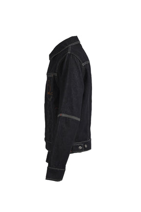 MOON LASER DENIM TRUCKER JACKET / BLK